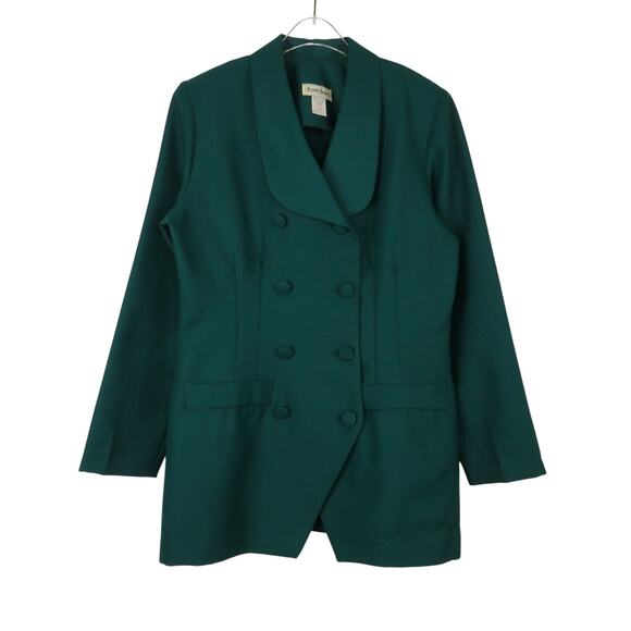 1980s Jennifer James Vintage Emerald Green Blazer Jacket Size 12 Large - Picture 11 of 11